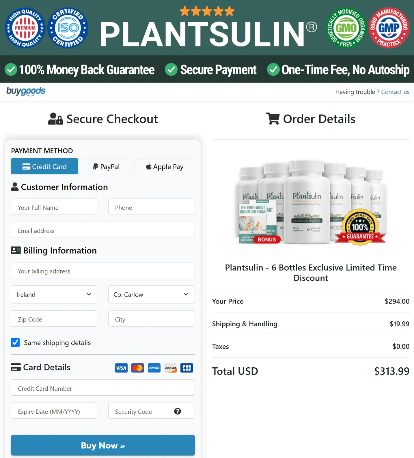 plantsulin checkout